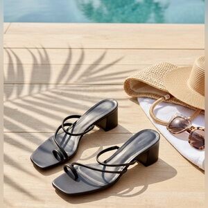 Reformation Meena Toe Ring Block Heel Sandal Size 11